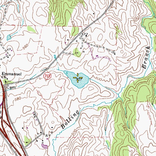 Topographic Map of Woodside Lake, VA