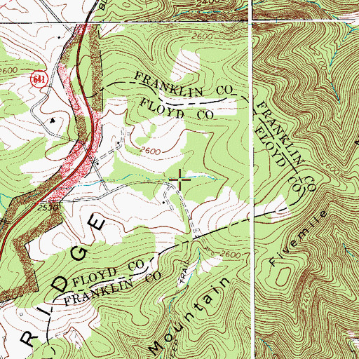 Topographic Map of Park Ridge Dam, VA
