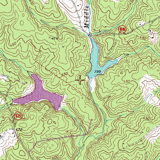 Topographic Map of Cosner Dam, VA
