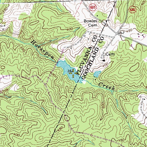 Topographic Map of Bowles Pond, VA