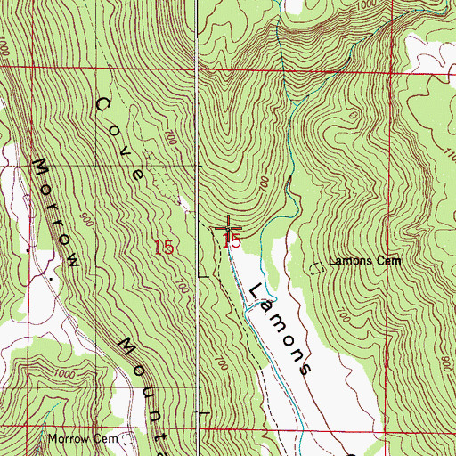 Topographic Map of Lamons Spring, AL