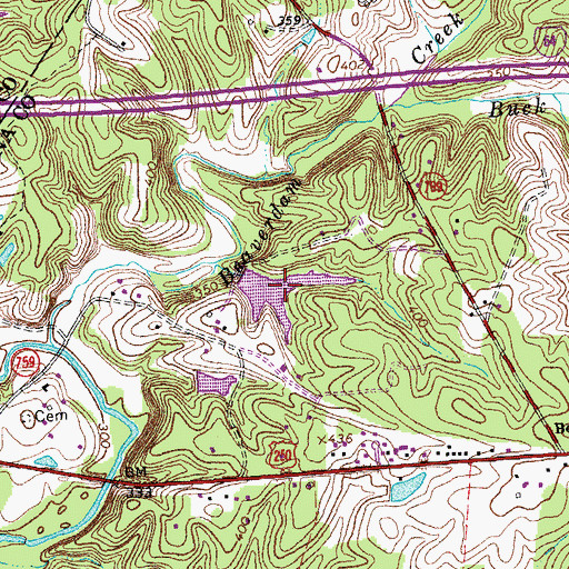 Topographic Map of Andersons Dam, VA