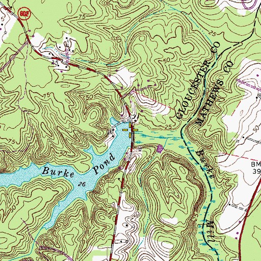 Topographic Map of Burke Dam, VA