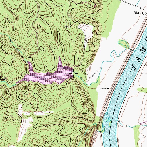 Topographic Map of Bolling Hall Dam, VA