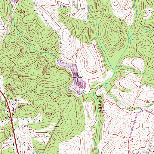 Topographic Map of Carter and Harrell Lake, VA