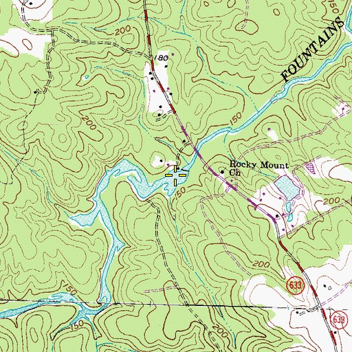 Topographic Map of Mitchells Dam, VA