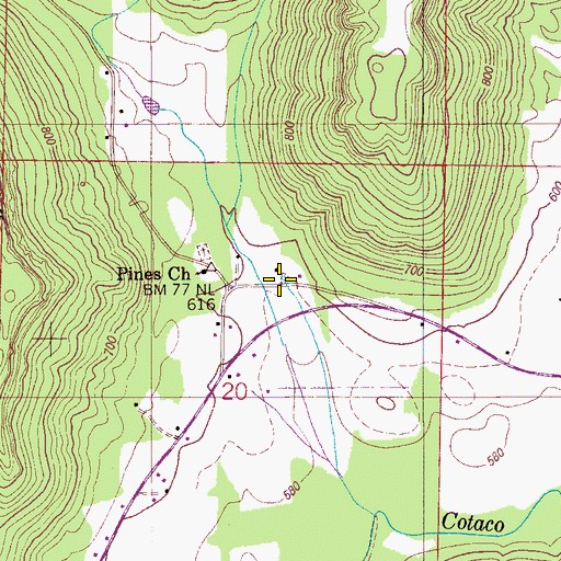 Topographic Map of Russell Spring, AL