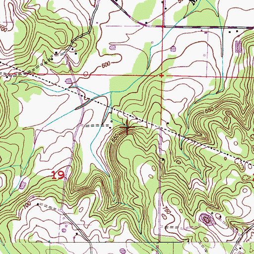 Topographic Map of Sharp Spring, AL