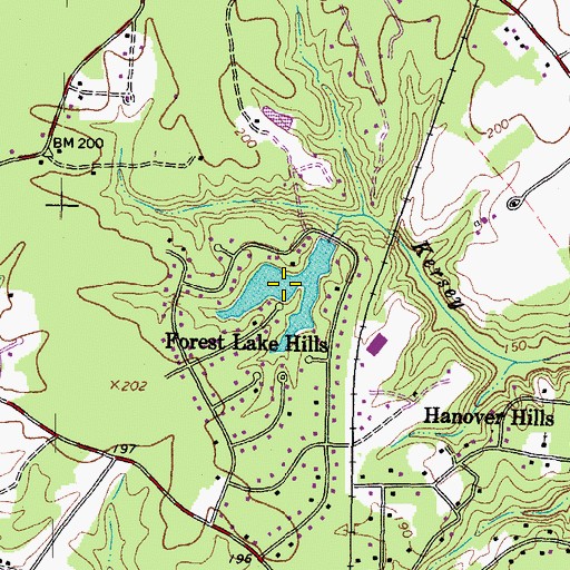 Topographic Map of Forest Hills Lake, VA