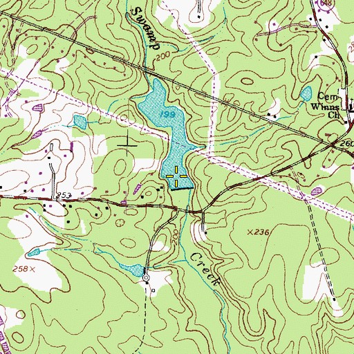 Topographic Map of Swamp Creek Dam, VA