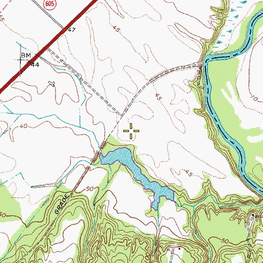 Topographic Map of Francis Broaddus Dam, VA
