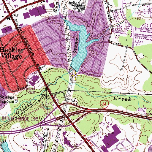 Topographic Map of Gillies Creek Dam, VA