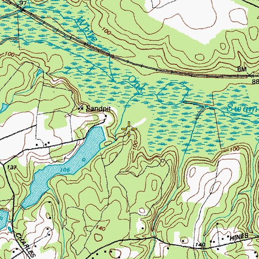 Topographic Map of Ukrop Pond, VA