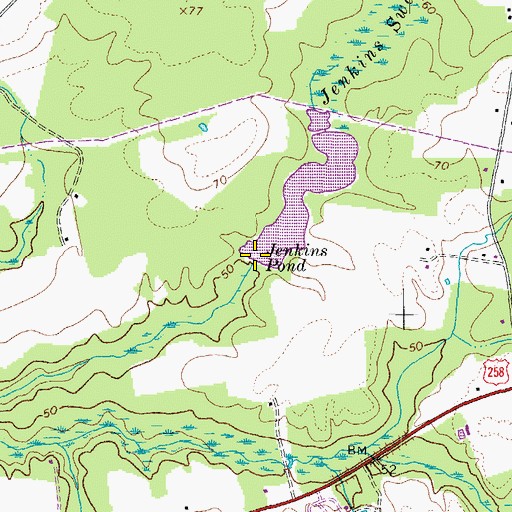 Topographic Map of Jenkins Dam, VA