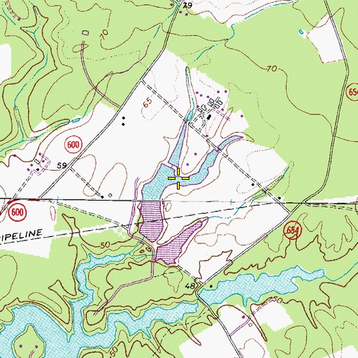 Topographic Map of Butlers Lake, VA