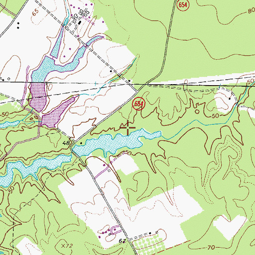 Topographic Map of Lake Rhodes Dam, VA