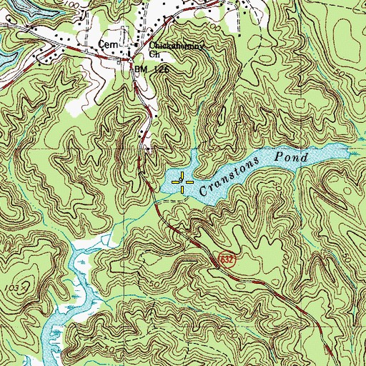 Topographic Map of Cranstons Dam, VA
