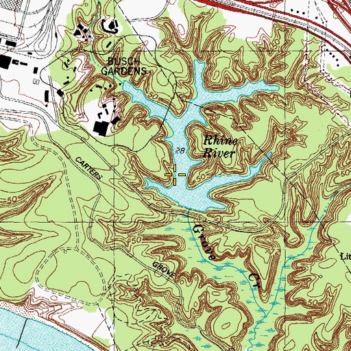 Topographic Map of Brewery Road Dam, VA