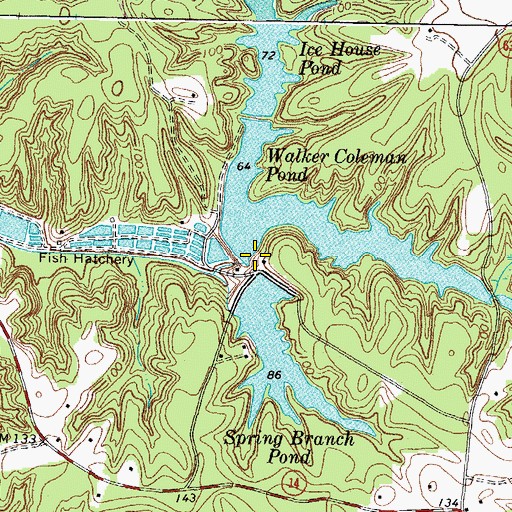Topographic Map of Walker Coleman Dam, VA