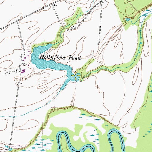 Topographic Map of Curling Dam, VA