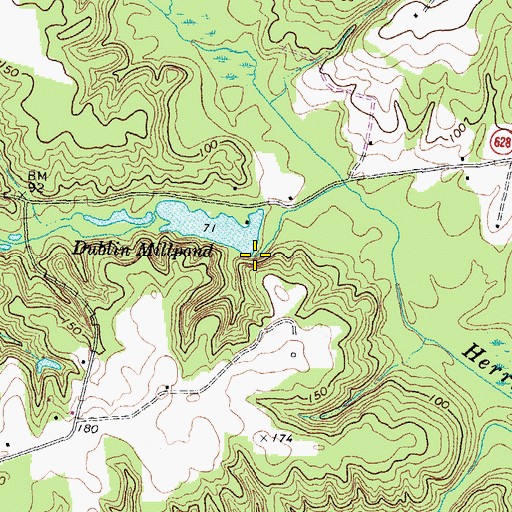 Topographic Map of Dublin Millpond Dam, VA