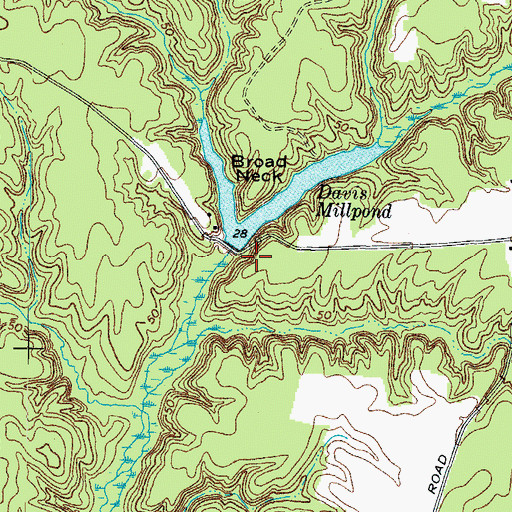 Topographic Map of Twin Branch Millpond, VA