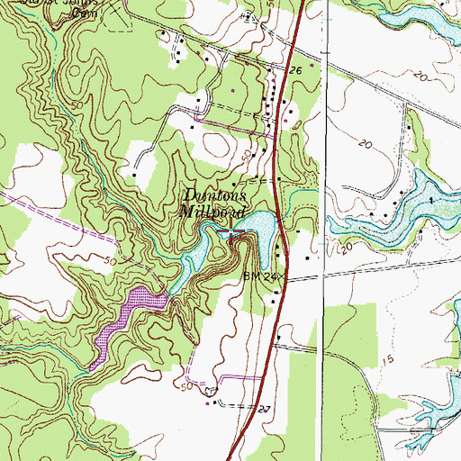 Topographic Map of Stevens Lake, VA