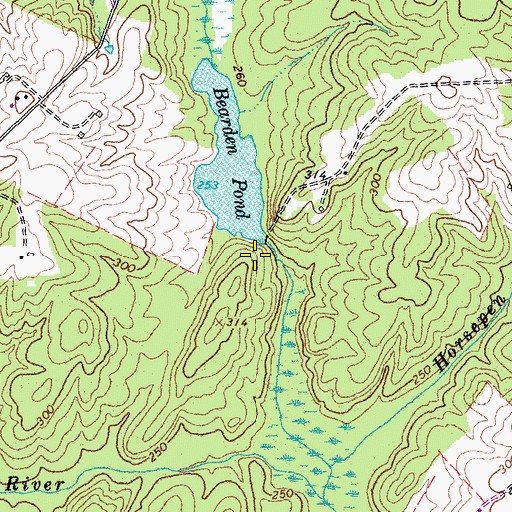 Topographic Map of Bears Den Dam, VA