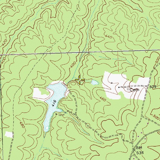 Topographic Map of Ponda Roche Dam, VA