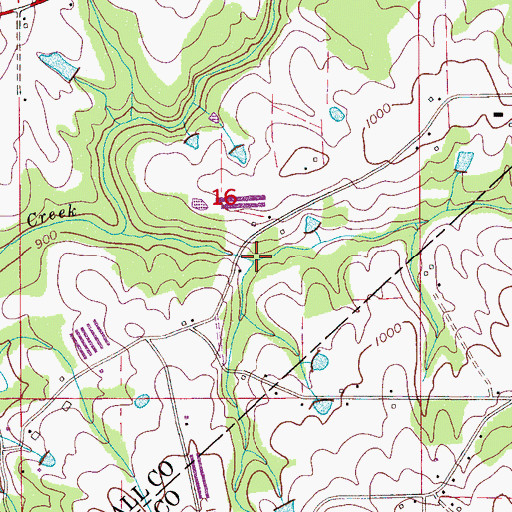 Topographic Map of Carl Creek, AL