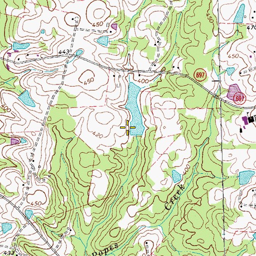 Topographic Map of Willis Dam, VA