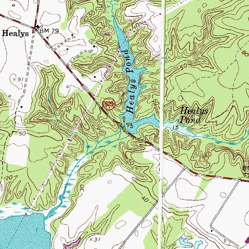 Topographic Map of Headleys Dam, VA