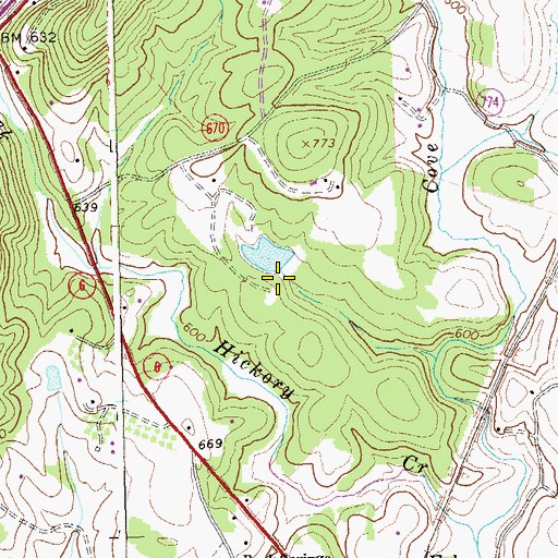 Topographic Map of Cove Valley Dam, VA