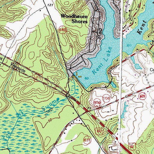 Topographic Map of Kent Dam, VA