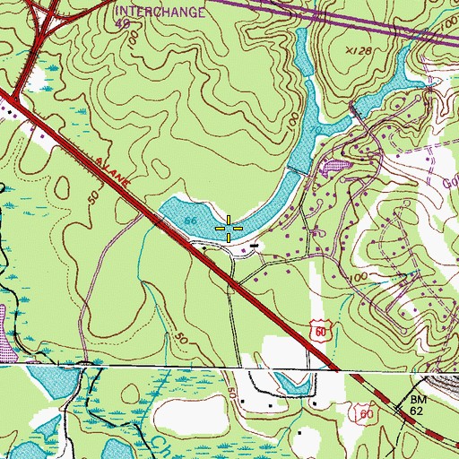 Topographic Map of Tom Brooks Lake, VA