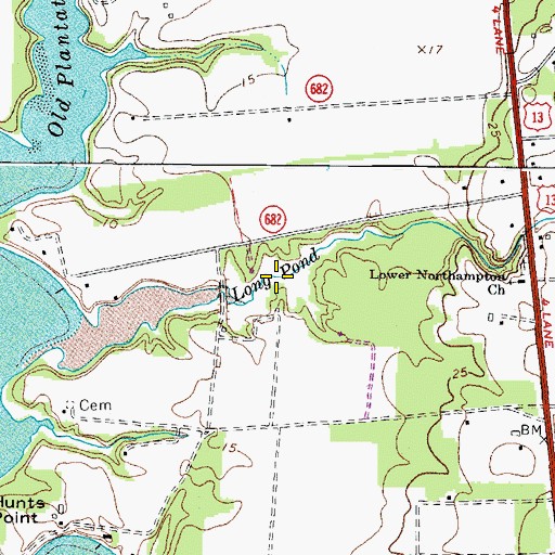 Topographic Map of Long Pond, VA