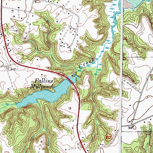 Topographic Map of Falling Milldam, VA