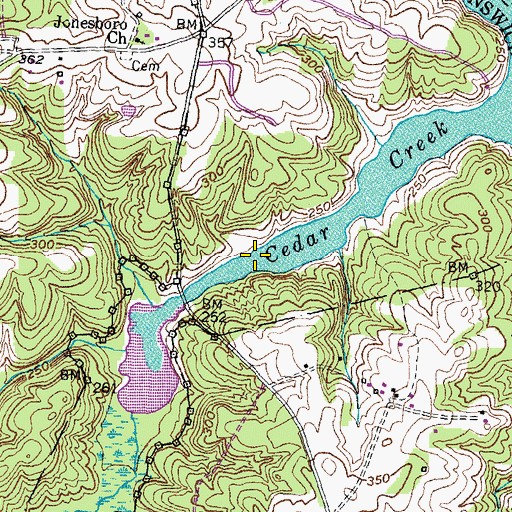 Topographic Map of Camp Pickett Lake 3500, VA