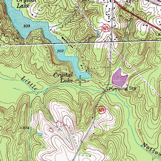 Topographic Map of Crystal Dam, VA