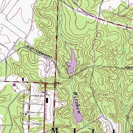 Topographic Map of Butterwood Lake Upper Dam, VA