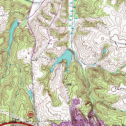 Topographic Map of Lush Dam, VA