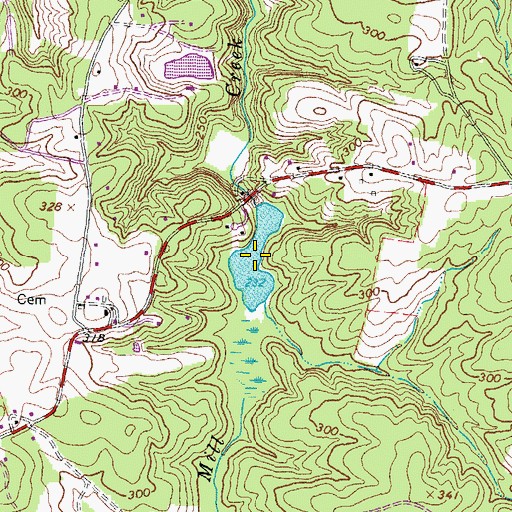 Topographic Map of Byers Millpond, VA