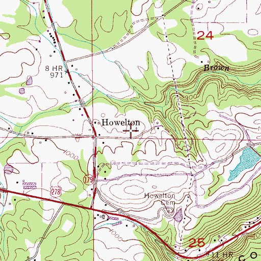Topographic Map of Howelton School (historical), AL