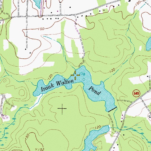 Topographic Map of Isaac Walton Pond, VA