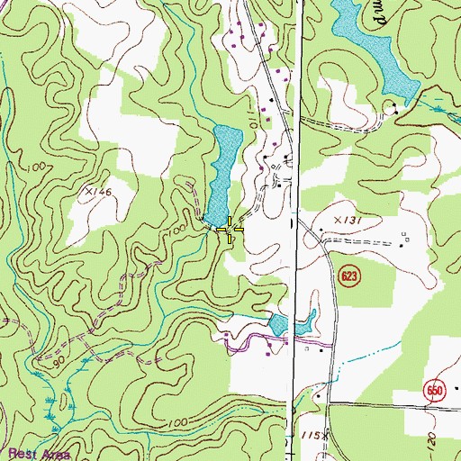Topographic Map of Indian Swamp Dam, VA