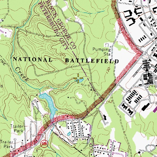 Topographic Map of Soldiers Pond Dam, VA