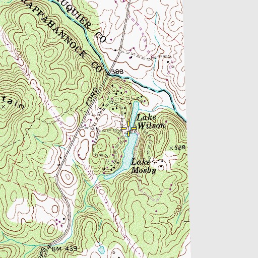 Topographic Map of Mosby Dam, VA