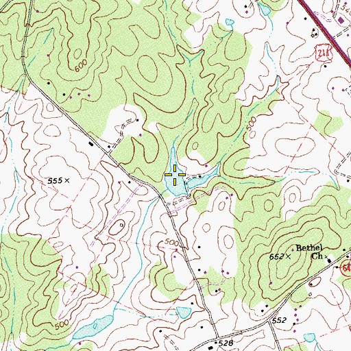 Topographic Map of Sweeney Lake, VA