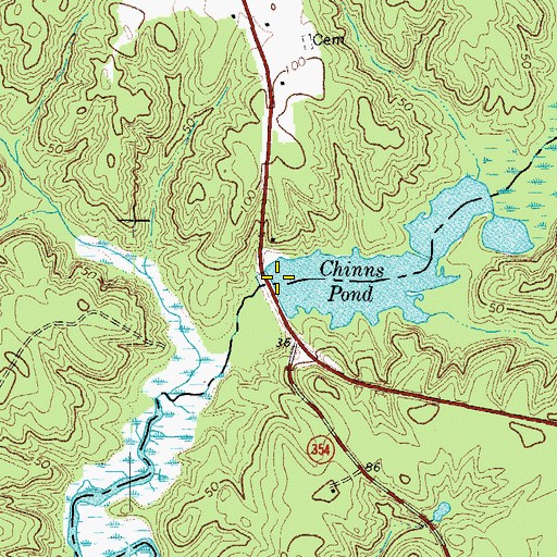 Topographic Map of Chinns Dam, VA