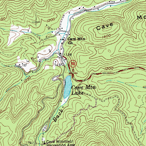 Topographic Map of Cave Mountain Dam, VA